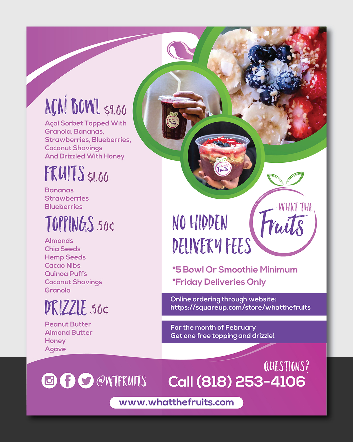 Flyer Design by Deziners Zone for What The Fruits | Design #17363894