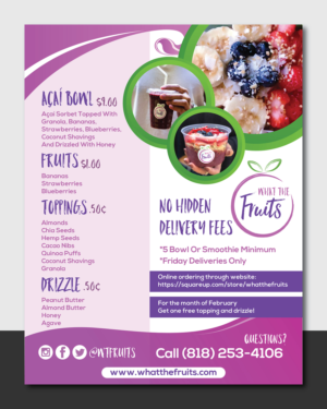 Flyer Design by Deziners Zone for What The Fruits | Design: #17363894