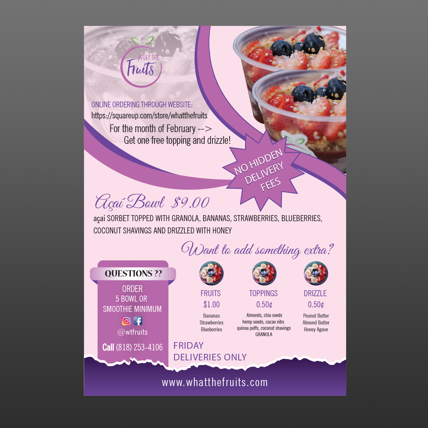 Flyer Design by Creative Jiniya for What The Fruits | Design #17488169