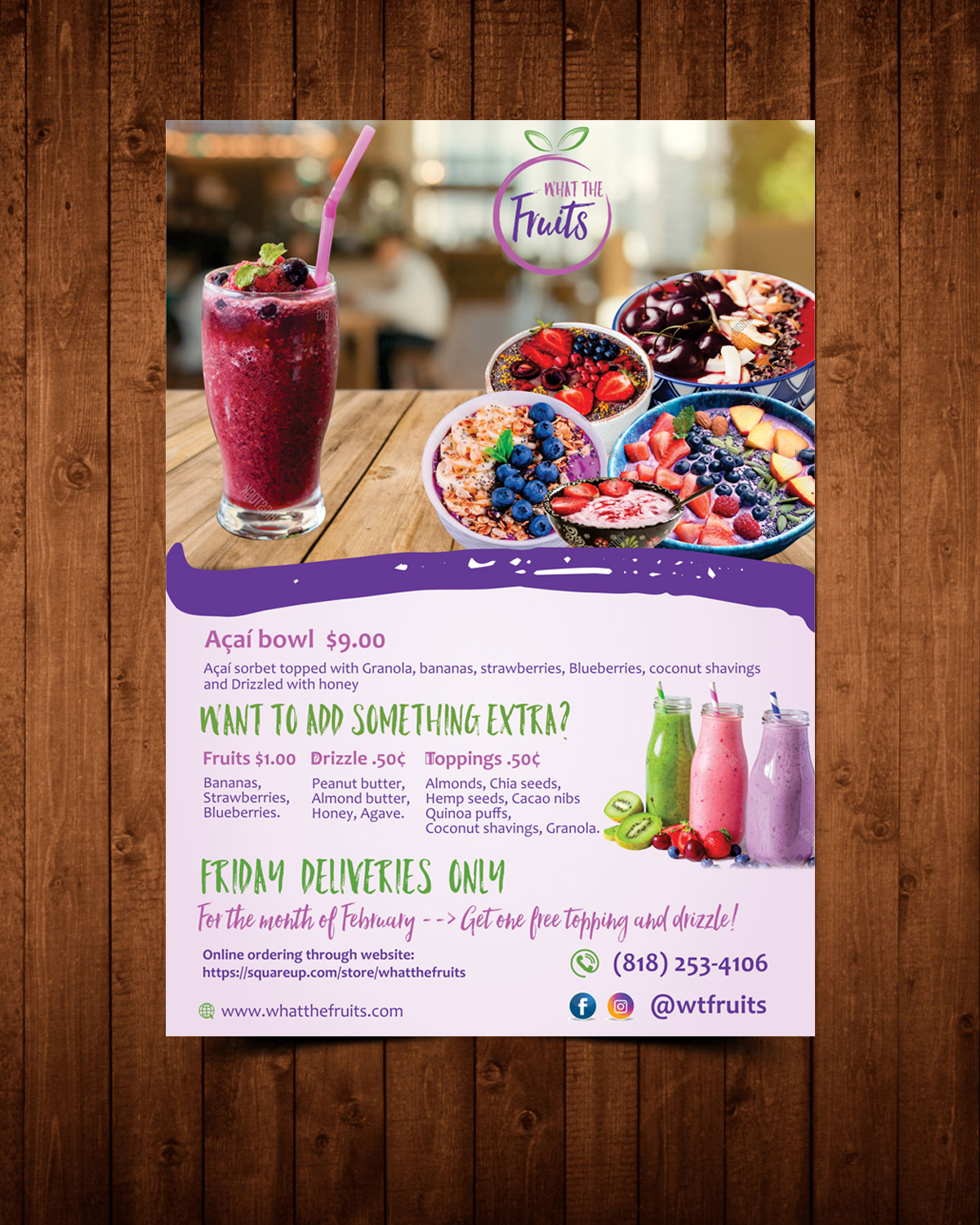 Flyer Design by ecorokerz for What The Fruits | Design #17373951
