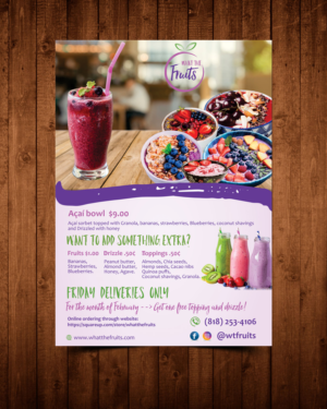 Flyer Design by ecorokerz for What The Fruits | Design #17373951