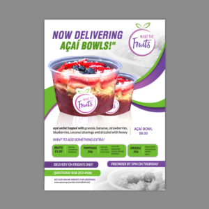 Flyer Design by n214008 for What The Fruits | Design #17411575