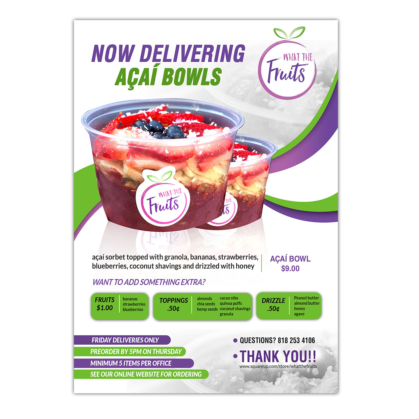 Flyer Design by n214008 for What The Fruits | Design #17437104