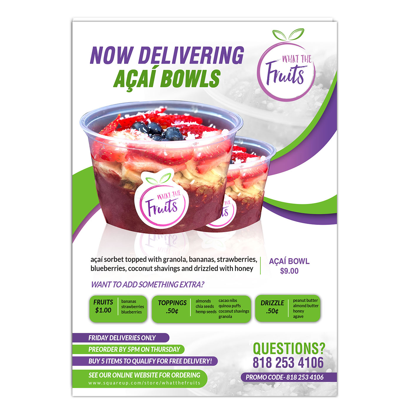 Flyer Design by n214008 for What The Fruits | Design #17502482