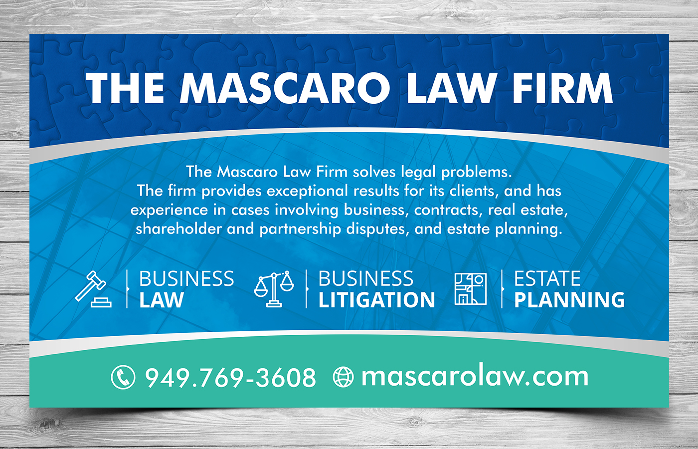 Design de Panneau par ecorokerz pour Mascaro Law Firm | Design #17400663