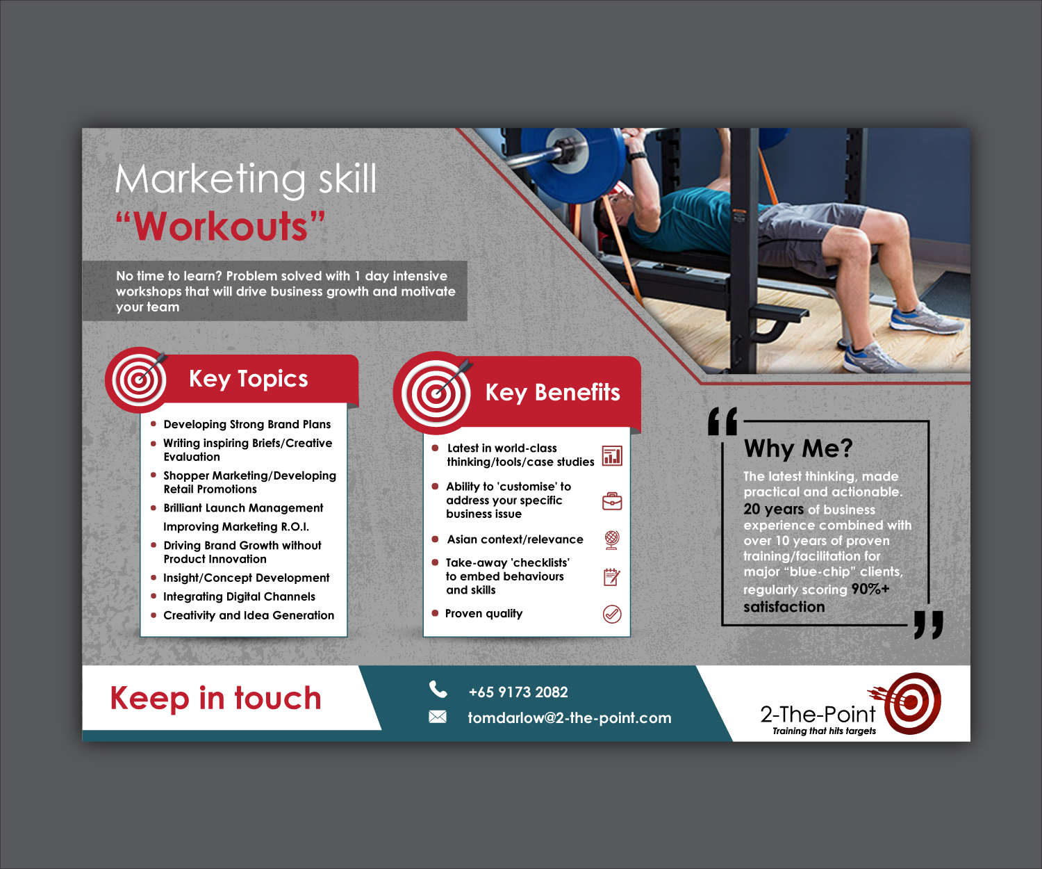 serious modern marketing flyer design for 2 the point marketing