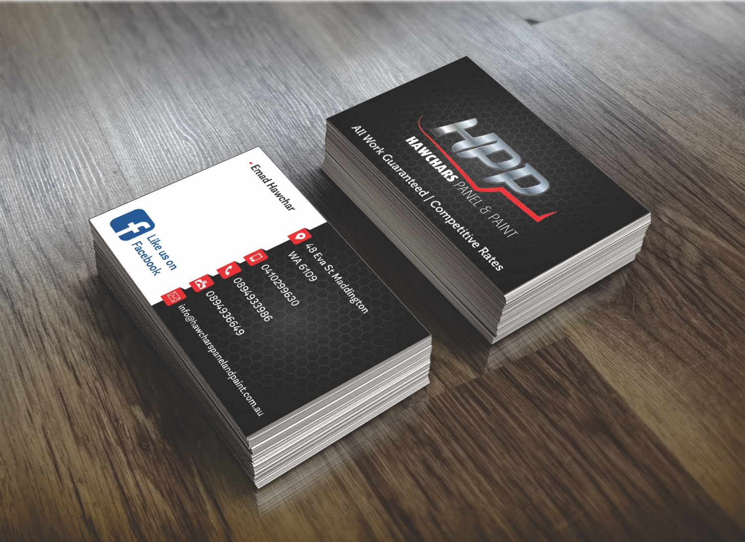 Business Card Design by Robert Macwan for HAWCHARS PANEL & PAINT PTY LTD | Design #17404258