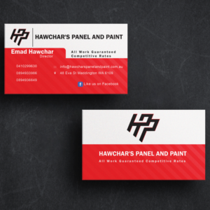 Business Card Design by uglyjohny for HAWCHARS PANEL & PAINT PTY LTD | Design: #17402034