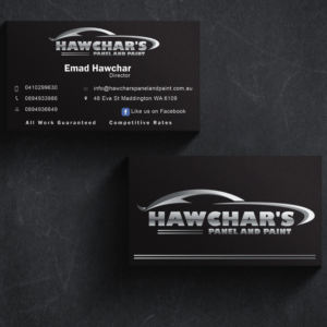 Business Card Design by uglyjohny for HAWCHARS PANEL & PAINT PTY LTD | Design: #17412407