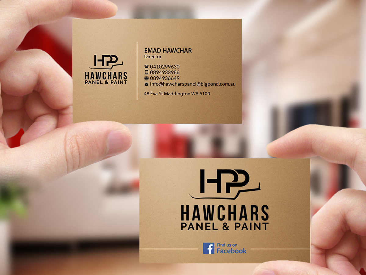 Business Card Design by Creations Box 2015 for HAWCHARS PANEL & PAINT PTY LTD | Design #17383336