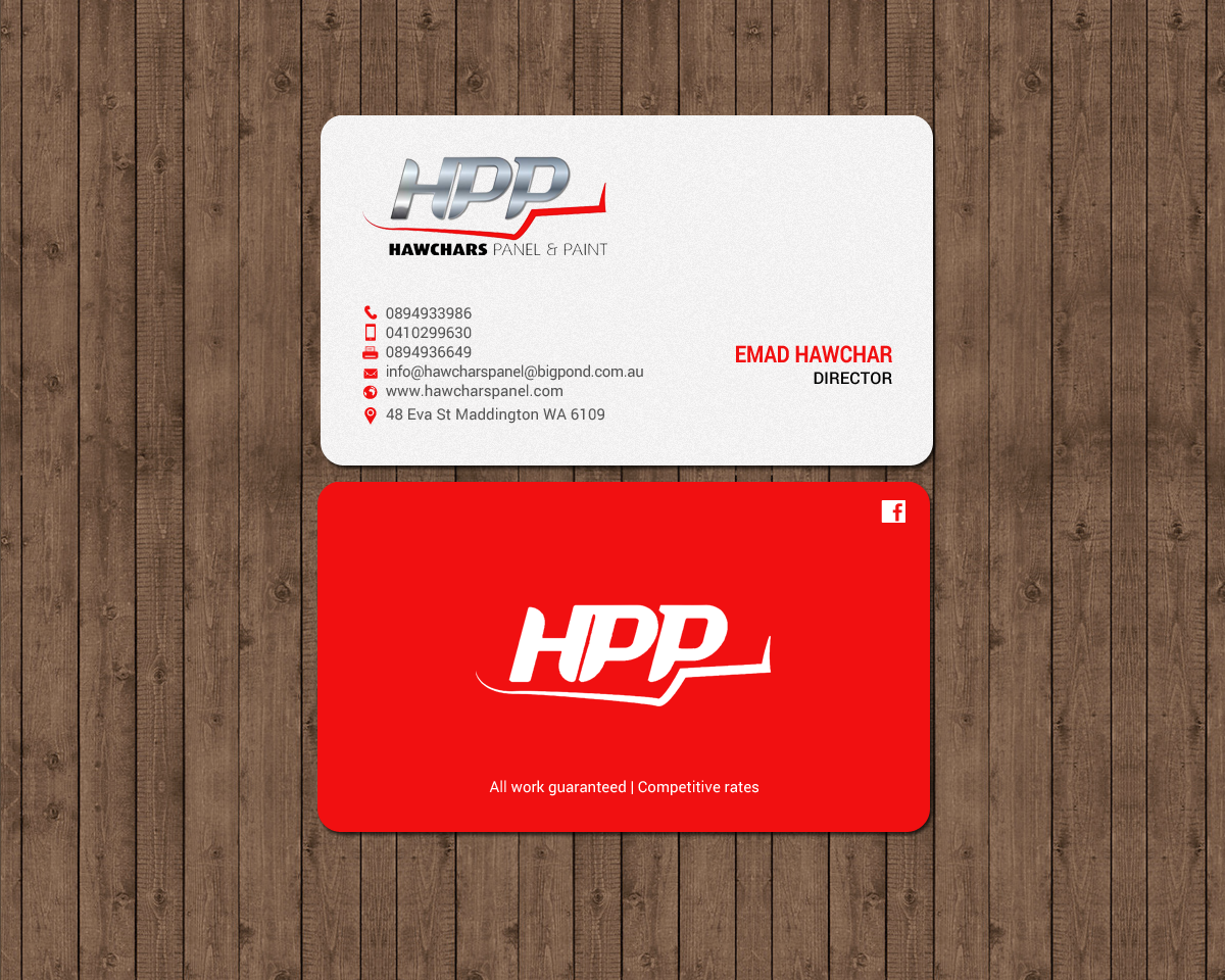 Business Card Design by chandrayaan.creative for HAWCHARS PANEL & PAINT PTY LTD | Design #17377179