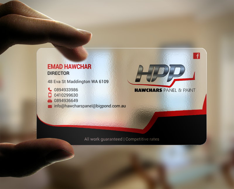 Business Card Design by chandrayaan.creative for HAWCHARS PANEL & PAINT PTY LTD | Design #17377211