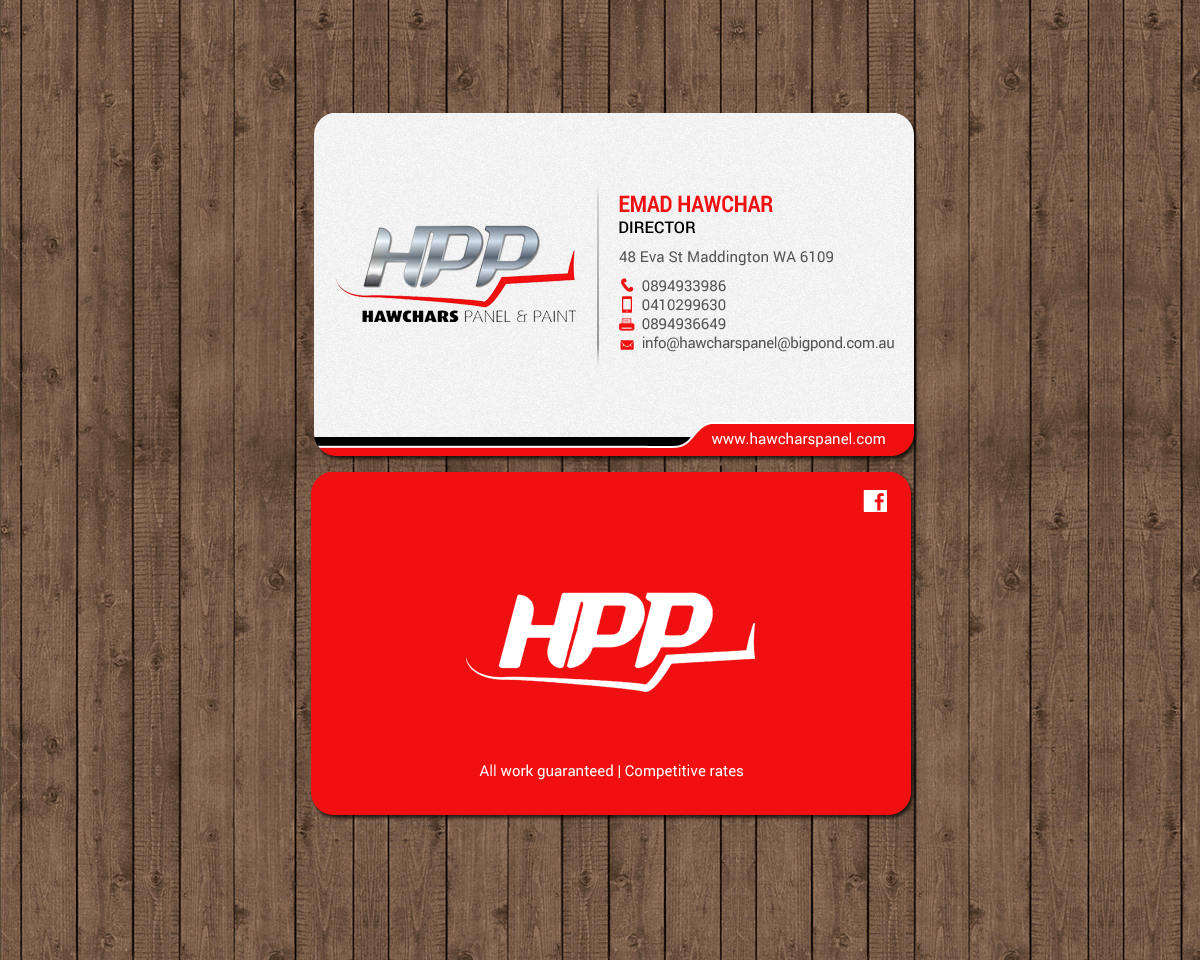 Business Card Design by chandrayaan.creative for HAWCHARS PANEL & PAINT PTY LTD | Design #17377353