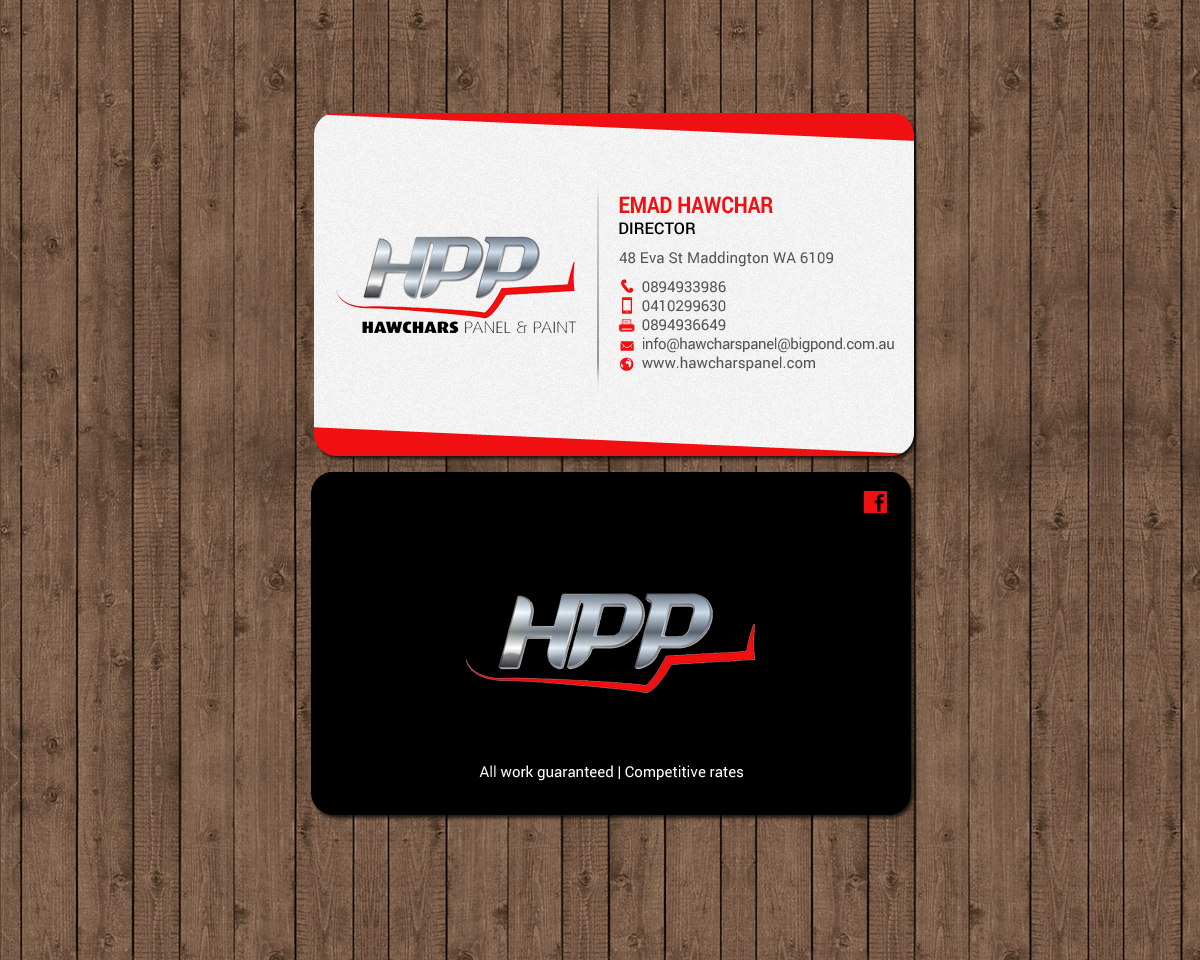 Business Card Design by chandrayaan.creative for HAWCHARS PANEL & PAINT PTY LTD | Design #17377356