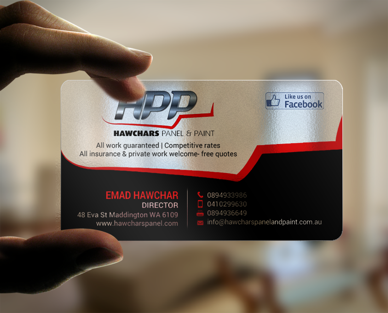 Business Card Design by chandrayaan.creative for HAWCHARS PANEL & PAINT PTY LTD | Design #17389147