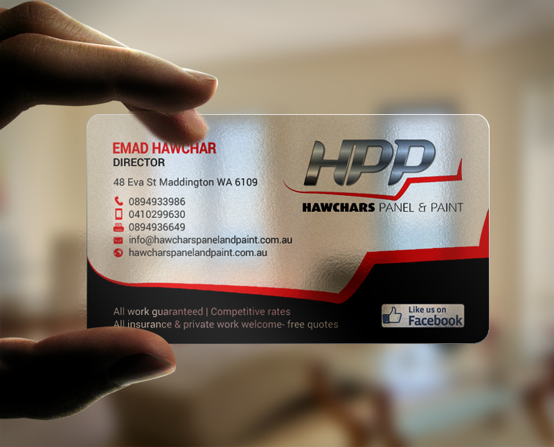 Business Card Design by chandrayaan.creative for HAWCHARS PANEL & PAINT PTY LTD | Design #17402613