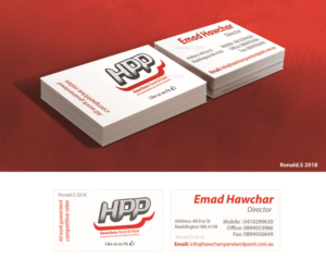 Design de Carte de Visite par Rons. pour HAWCHARS PANEL & PAINT PTY LTD | Design : #17393107