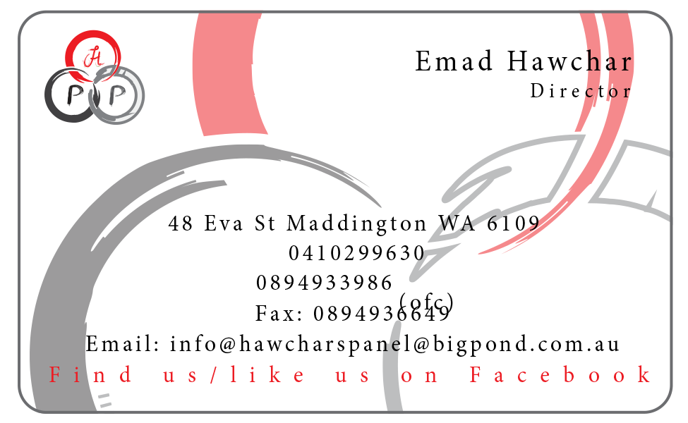 Design de Carte de Visite par rahat 4 pour HAWCHARS PANEL & PAINT PTY LTD | Design #17384203
