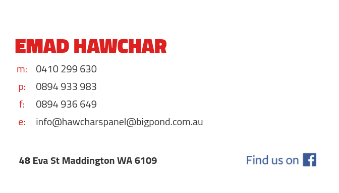 Business Card Design by O.G. Studio for HAWCHARS PANEL & PAINT PTY LTD | Design #17370254