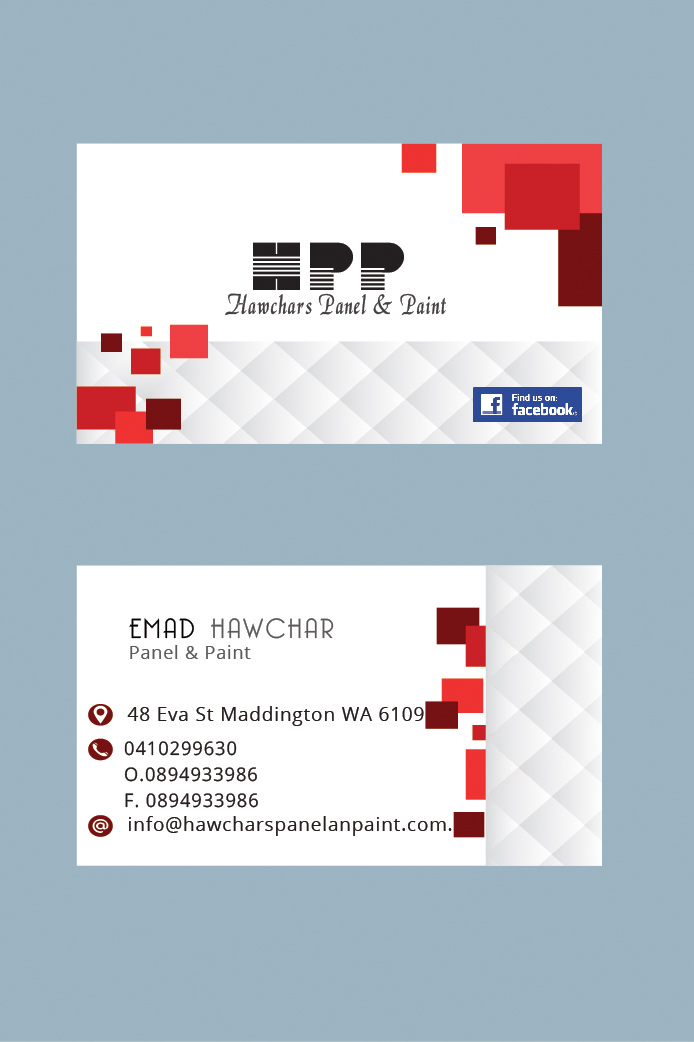 Business Card Design by kajal 3 for HAWCHARS PANEL & PAINT PTY LTD | Design #17396655