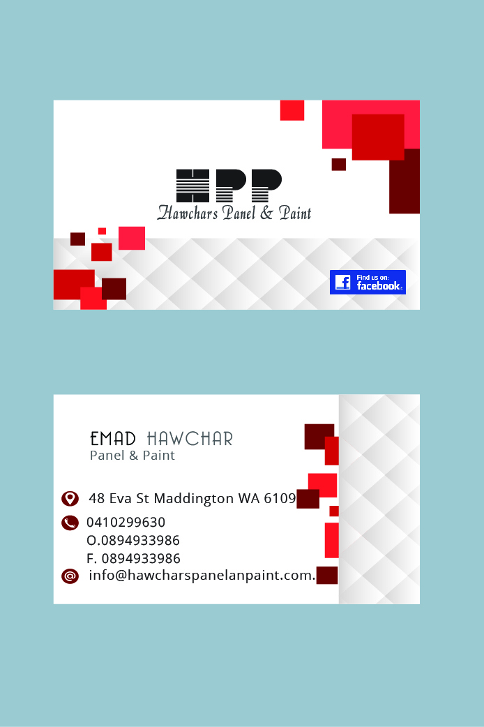 Business Card Design by kajal 3 for HAWCHARS PANEL & PAINT PTY LTD | Design #17396657