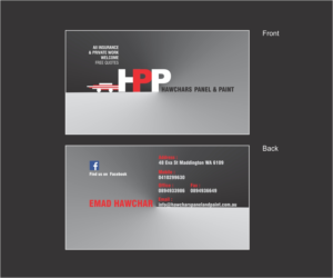 Design de Carte de Visite par Mital Derara 2 pour HAWCHARS PANEL & PAINT PTY LTD | Design : #17387581