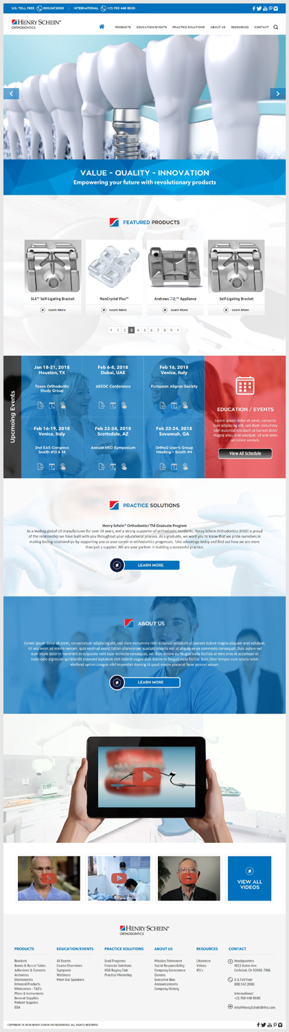 Web Design by -Marc- for Henry Schein Orthodontics | Design #17543616