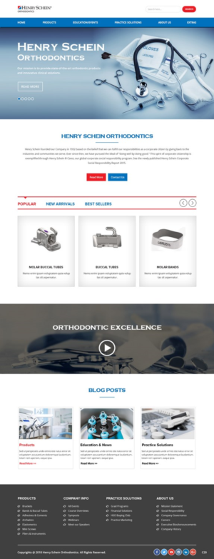 Web Design par pb pour Henry Schein Orthodontics | Design : #17396253