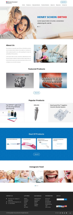 Web Design par pb pour Henry Schein Orthodontics | Design : #17396266