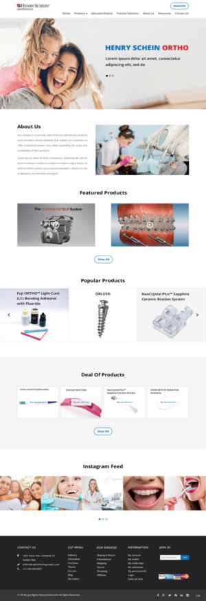 Web Design par pb pour Henry Schein Orthodontics | Design : #17396269