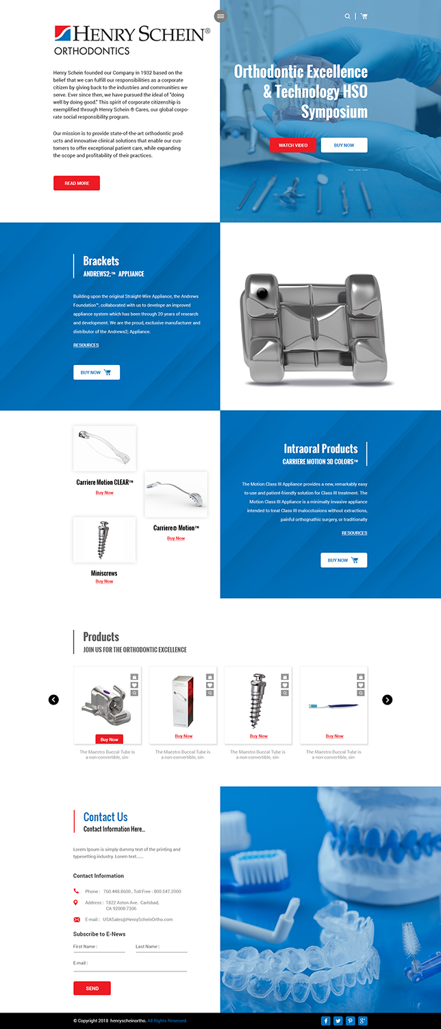 Web Design par PiXthemes pour Henry Schein Orthodontics | Design #17543811
