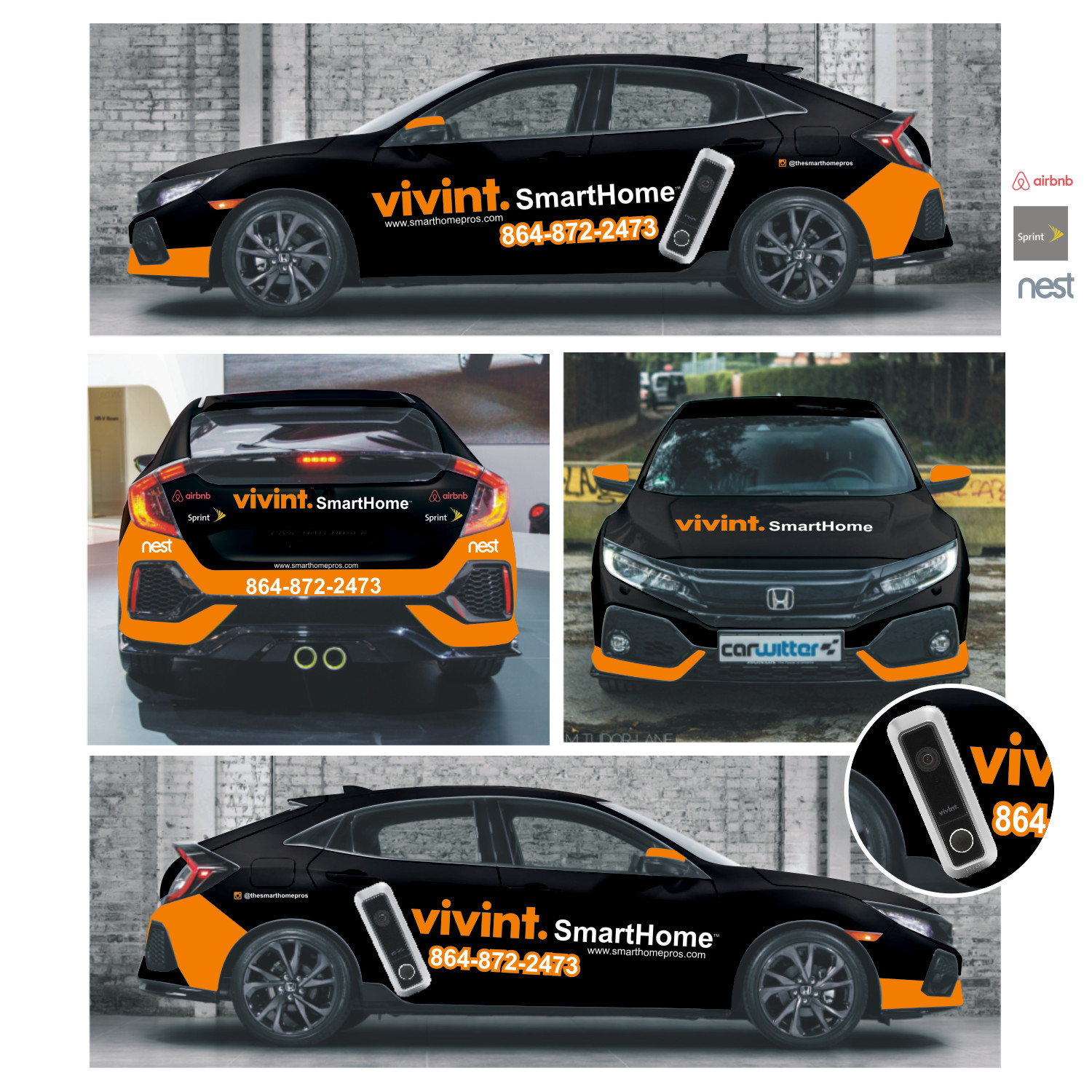 Car Wrap Design by DG+ for Vivint SmartHome  | Design #17458305