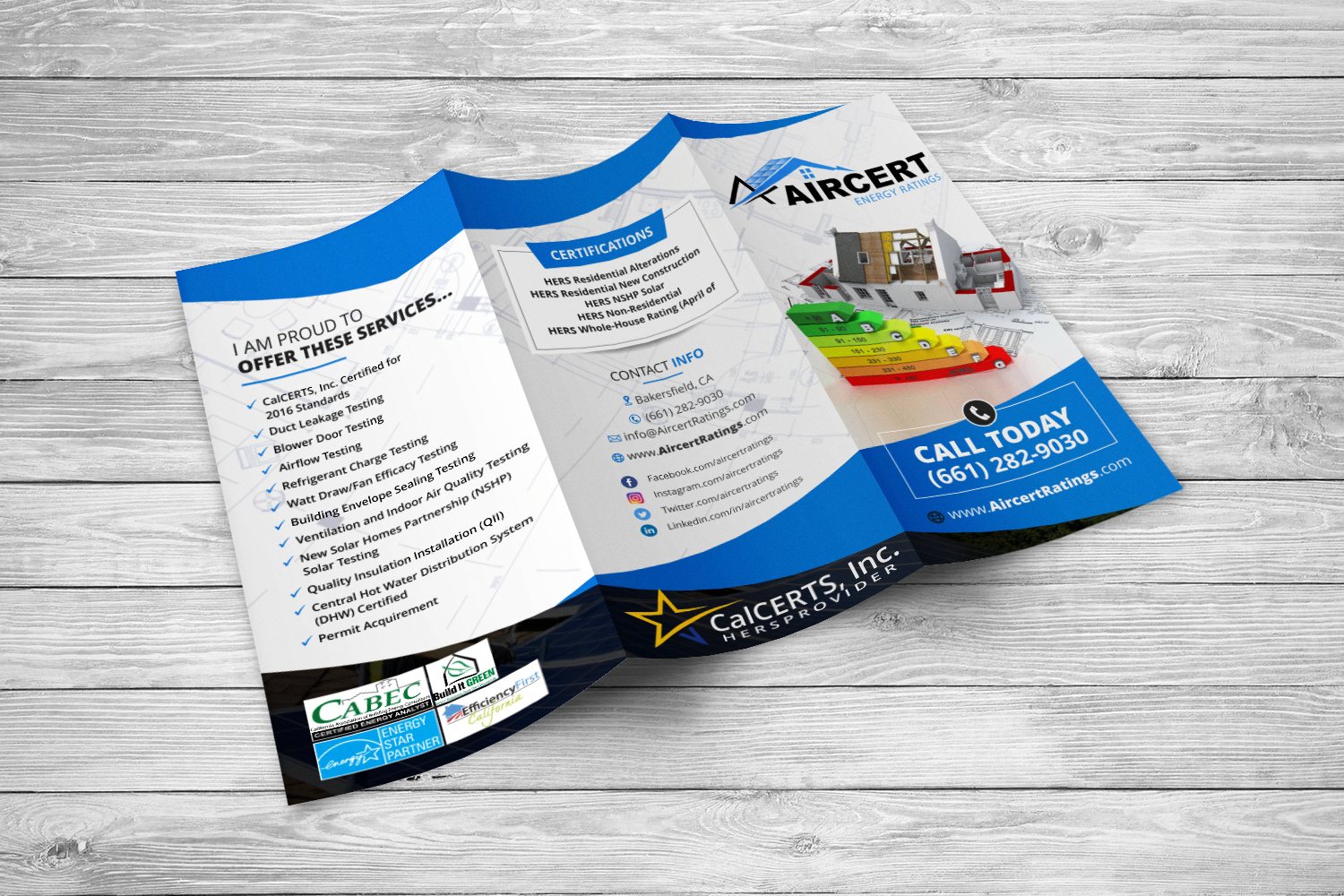 Brochure Design by ecorokerz for Aircert Energy Ratings, Inc. | Design #17408092