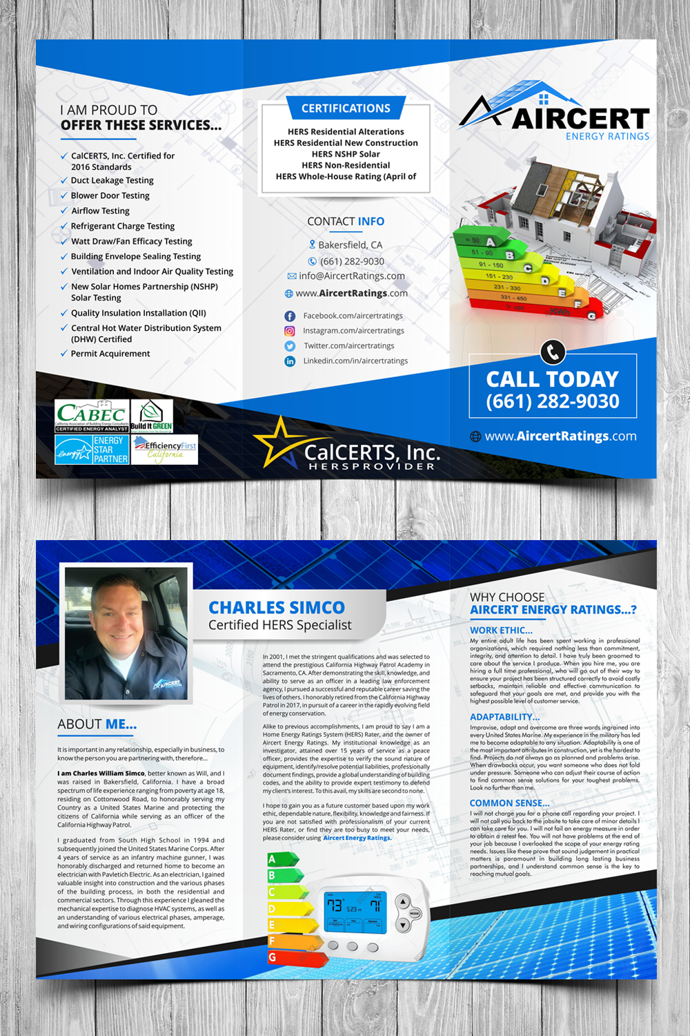 Brochure Design by ecorokerz for Aircert Energy Ratings, Inc. | Design #17408094