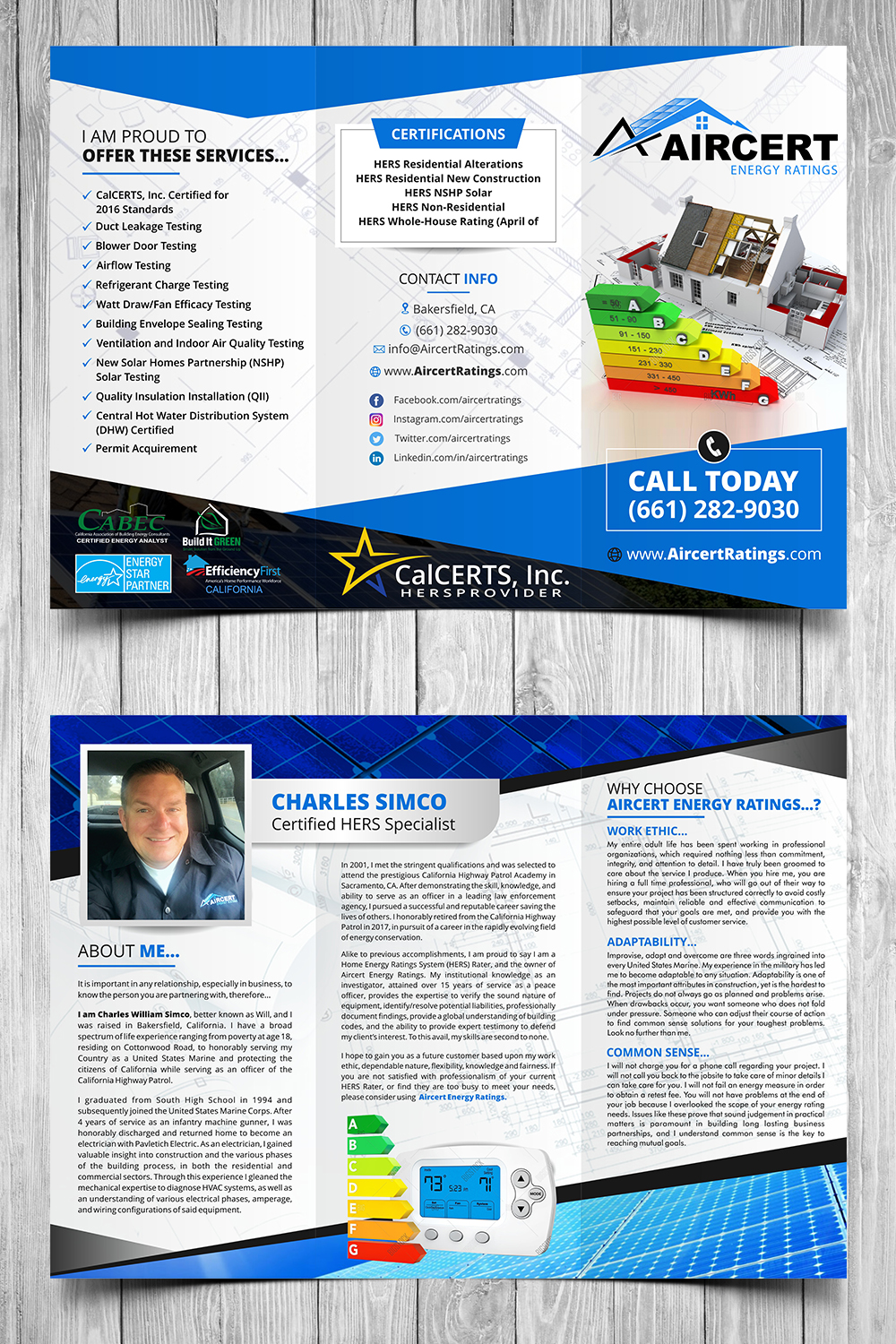 Brochure Design by ecorokerz for Aircert Energy Ratings, Inc. | Design #17411235