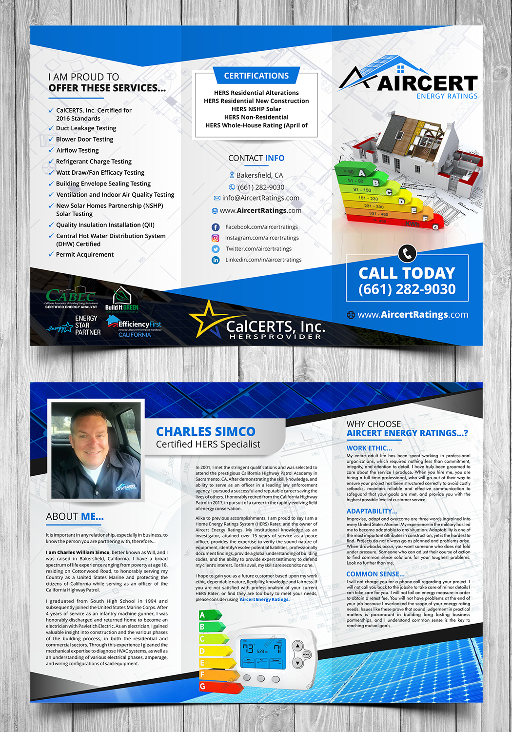 Brochure Design by ecorokerz for Aircert Energy Ratings, Inc. | Design #17411589