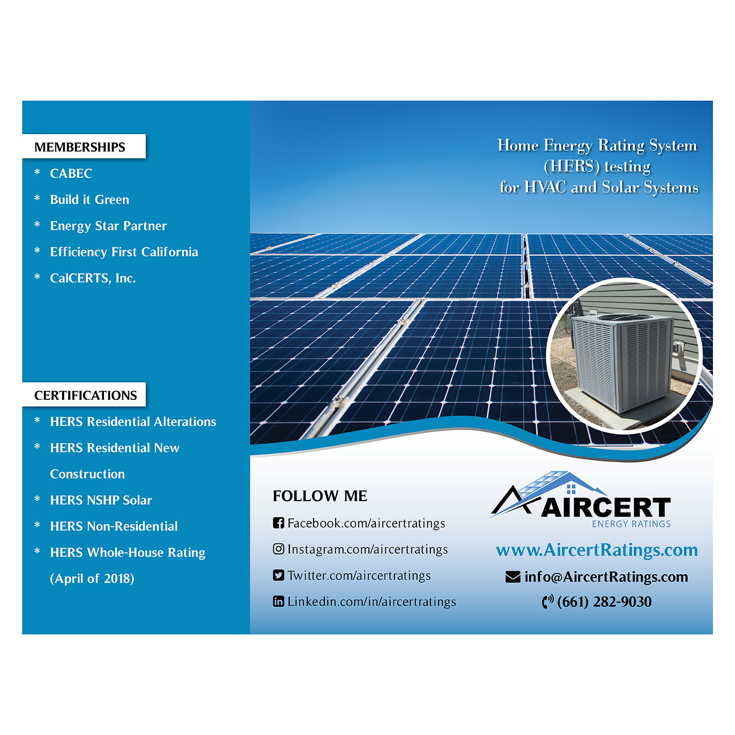 Design de Brochure par Skybluedesignstudio pour Aircert Energy Ratings, Inc. | Design #17399735