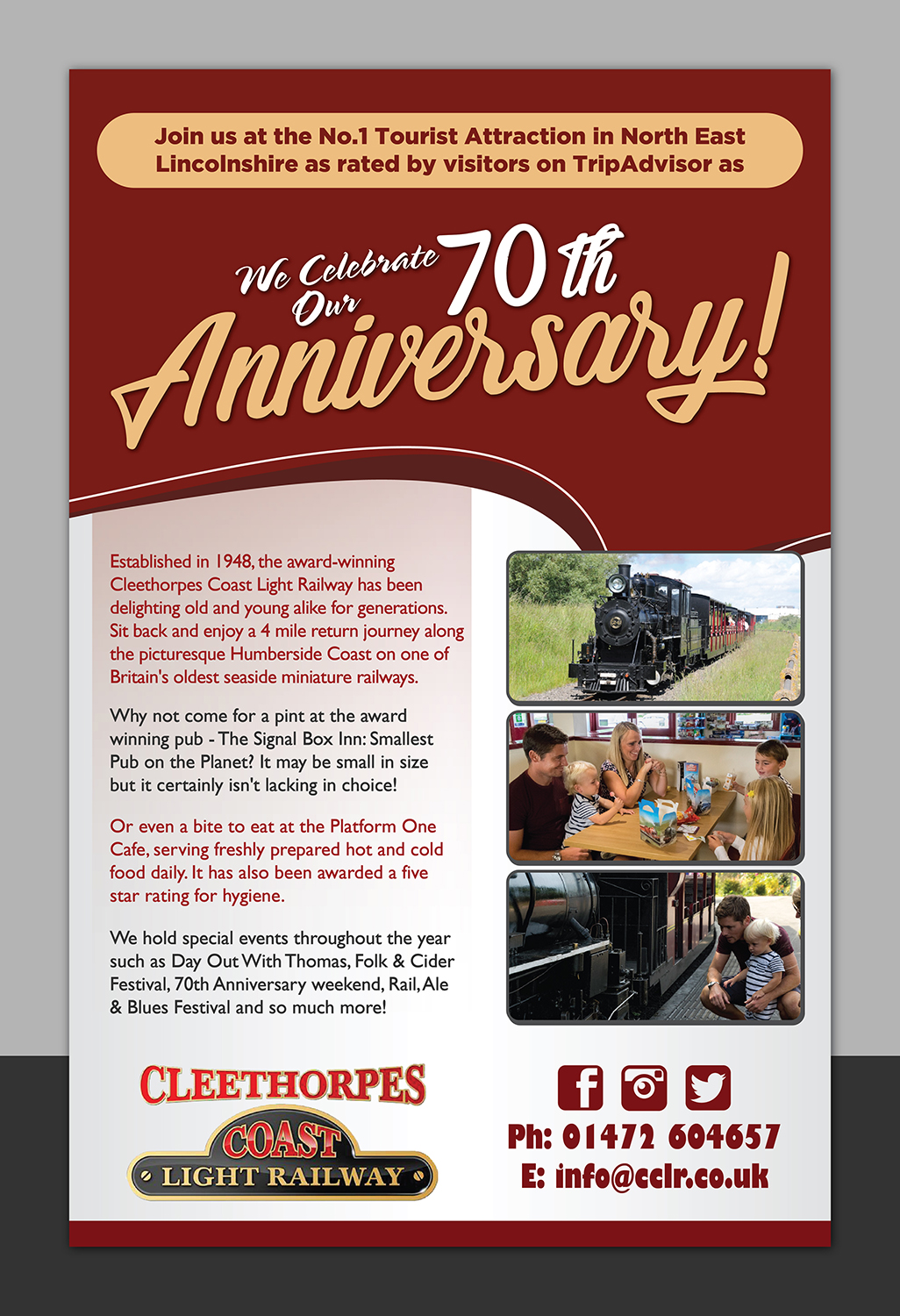Poster-Design von Deziners Zone für Cleethorpes Light Railway Ltd | Design #17390372