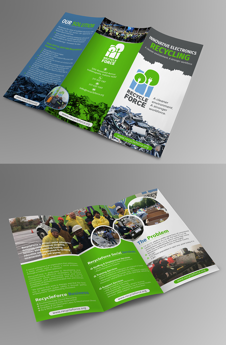 Broschüren-Design von ESolz Technologies für RecycleForce | Design: #17408677