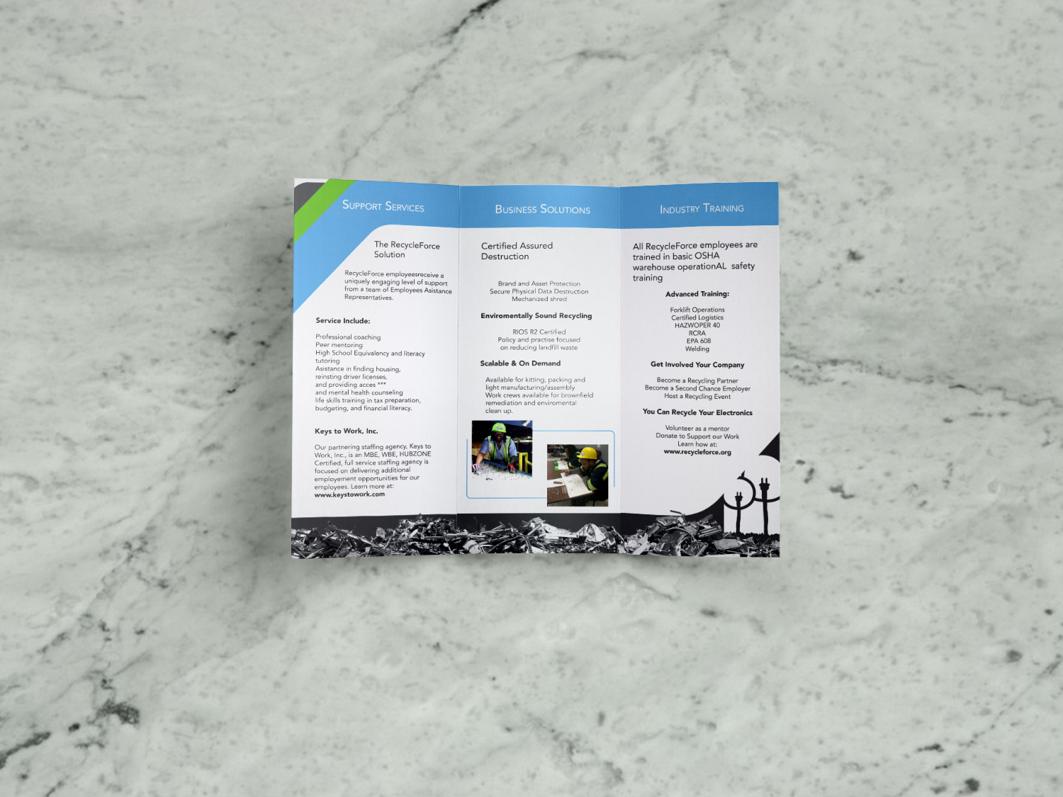 Brochure Design by Scorpius design for RecycleForce | Design #17393282