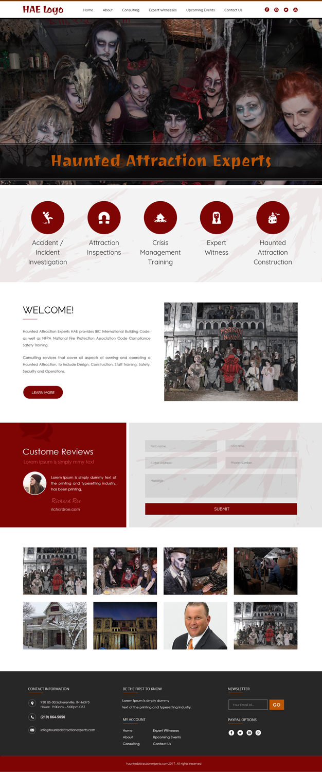 Diseño Web por Dream Logo Design para Haunted Attraction Expert LLC | Diseño #17397978