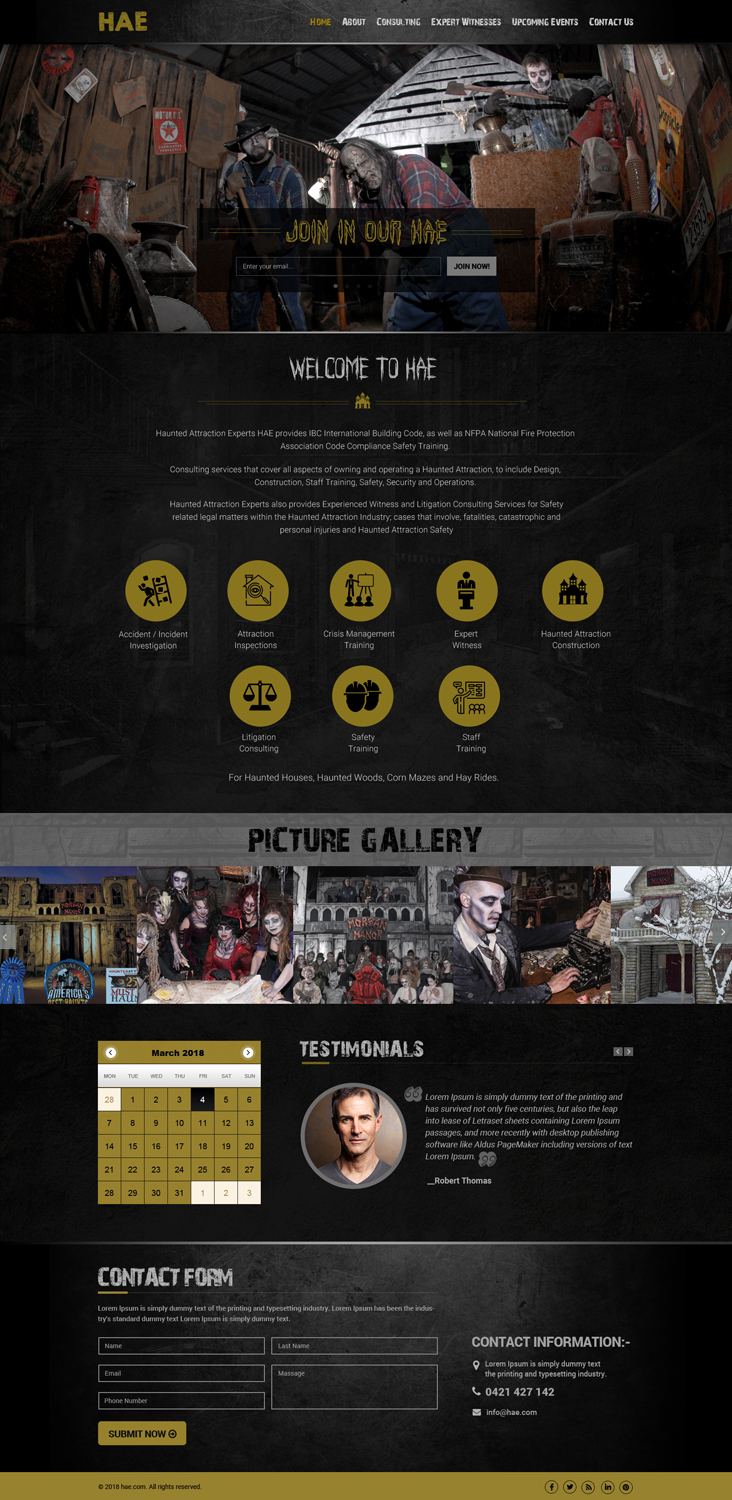 Web Design by Dream Logo Design for Haunted Attraction Expert LLC | Design #17397986