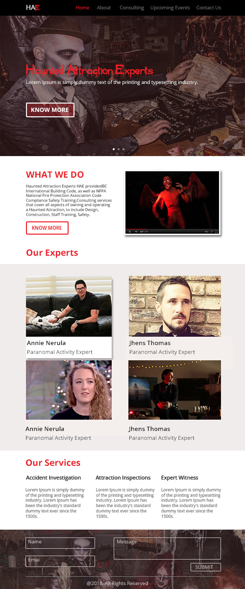 Web Design by e-graphics for Haunted Attraction Expert LLC | Design #17388664
