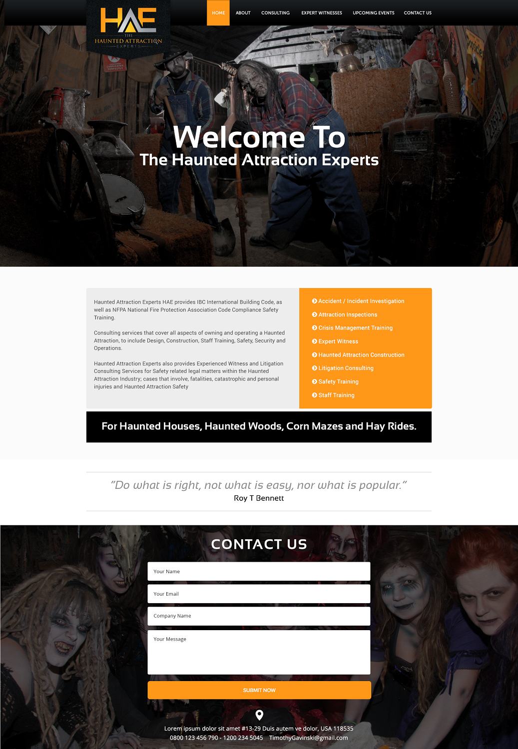 Web Design by Ayesha Khan for Haunted Attraction Expert LLC | Design #17405146