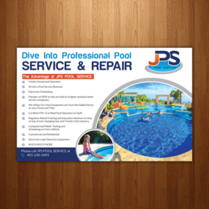 Design de Carte Postale par creative.bugs pour JPS POOL SERVICE | Design : #17481198
