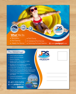 Design de Carte Postale par ecorokerz pour JPS POOL SERVICE | Design : #17478760