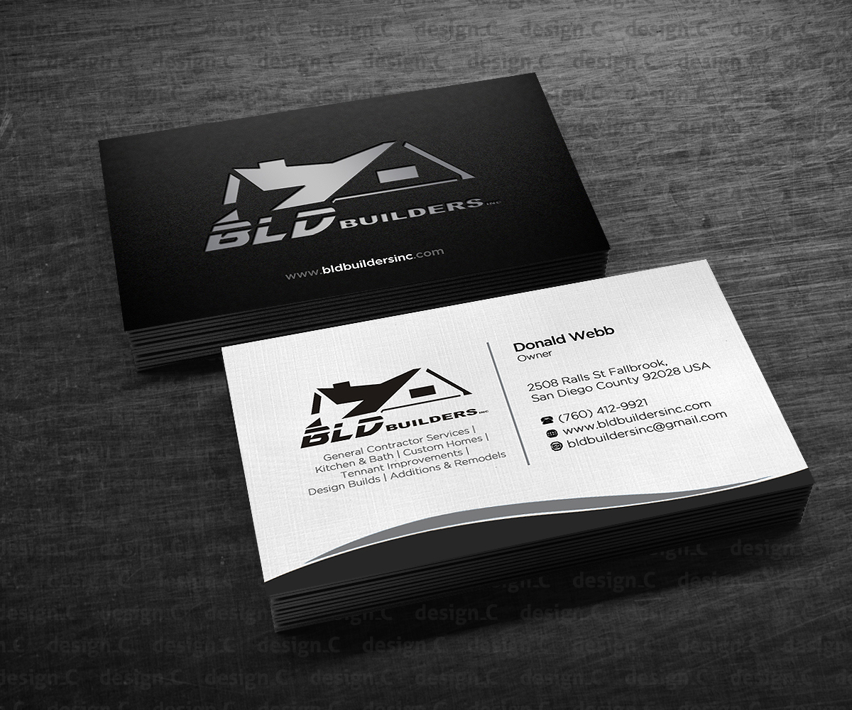 Design de Carte de Visite par Designers Hub pour BLD Builders, Inc. | Design #17404488