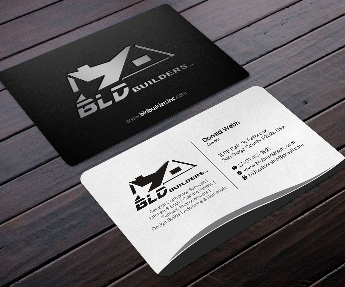 Design de Carte de Visite par Designers Hub pour BLD Builders, Inc. | Design #17404504