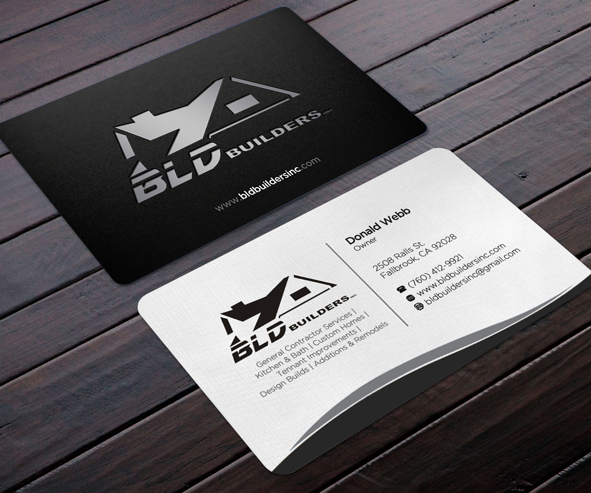 Design de Carte de Visite par Designers Hub pour BLD Builders, Inc. | Design #17404915