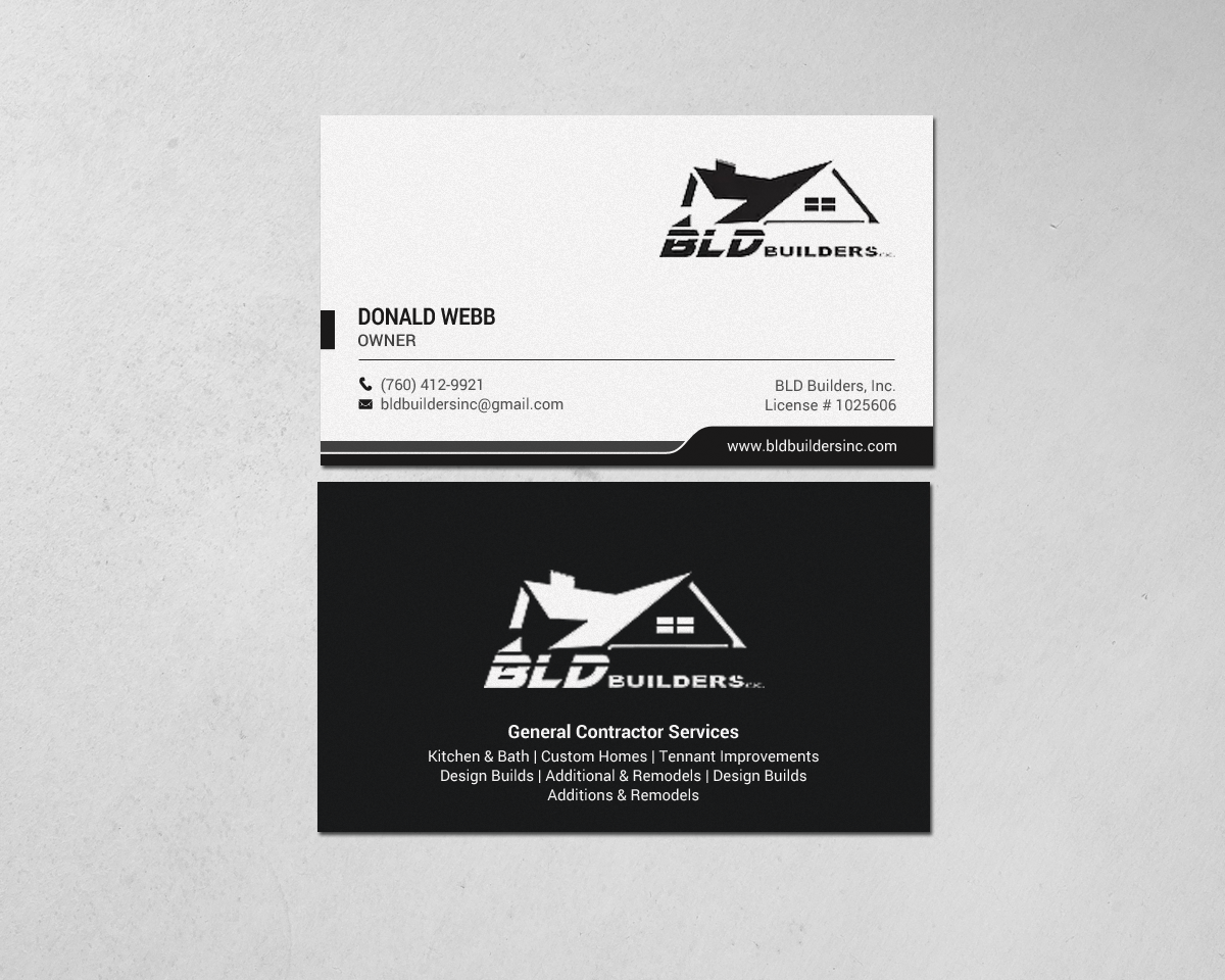 Diseño de Tarjeta de Presentación por chandrayaan.creative para BLD Builders, Inc. | Diseño #17396017